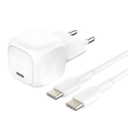 BELKIN Adapter 20W + USB-C zu USB-C 1m (Weiss)