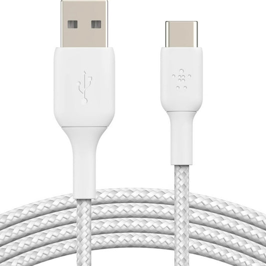 BELKIN Geflochtenes Ladekabel USB-A zu USB-C Kabel 1m (Weiss) 15W