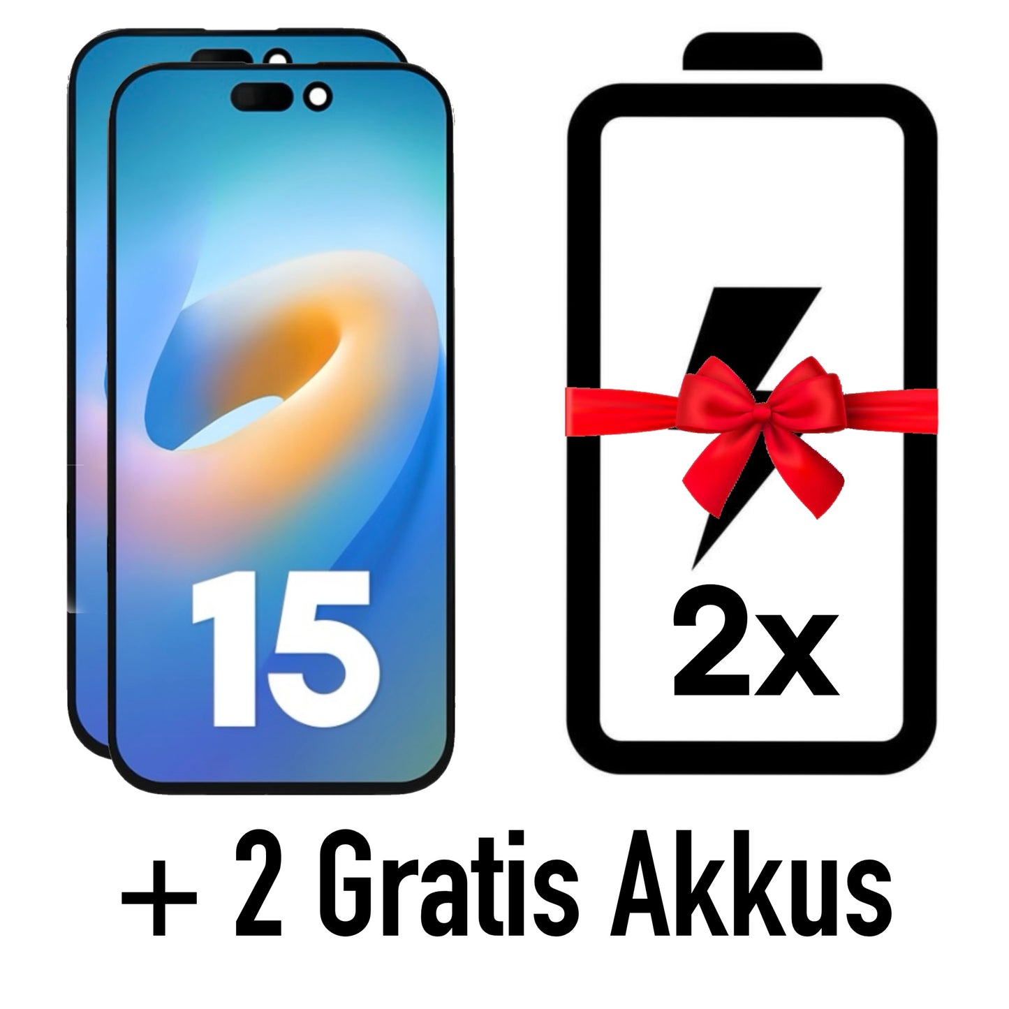 2x iPhone 15 Display (Pulled) inkl. Sensorflex Kabel kaufen und 2 Akkus nach Wahl dazu erhalten