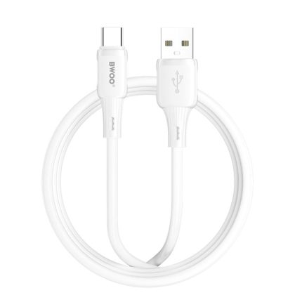 BWOO 3A Silikon-Kabel X329C USB - USB-C 1m weiß