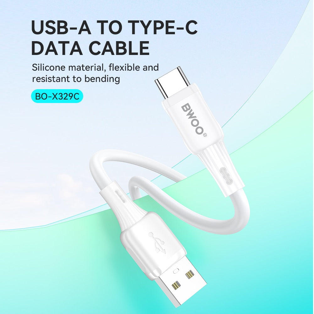 BWOO 3A Silikon-Kabel X329C USB - USB-C 1m weiß – Bild 2
