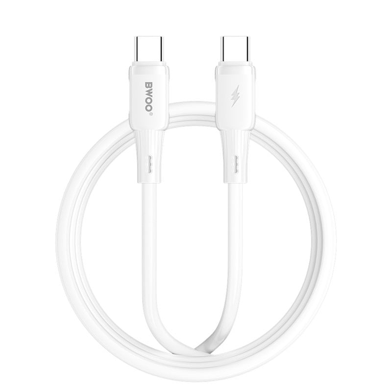 BWOO Silikon-Kabel X329CC 65W USB-C auf USB-C 1m weiß