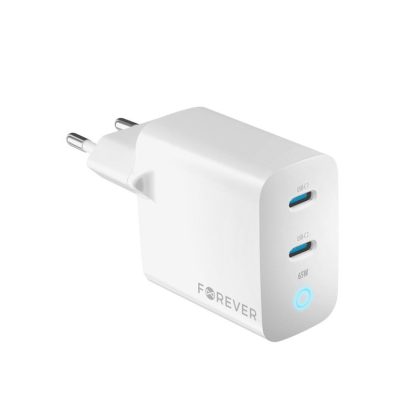 Forever TC-06-65CC GaN PD QC Ladeadapter 2x USB-C 65W weiß