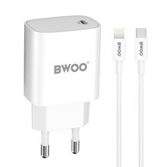 BWOO CDA159 PD wall charger 20W 1x USB-C port + Lightning white – Bild 2