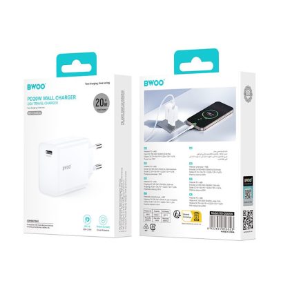 BWOO wall charger 20W CDA226 QC 1x USB-C black